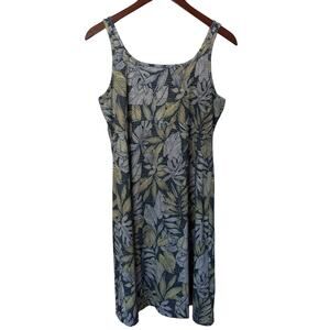 Columbia Tropical Leaf Mini Dress - Navy and Olive